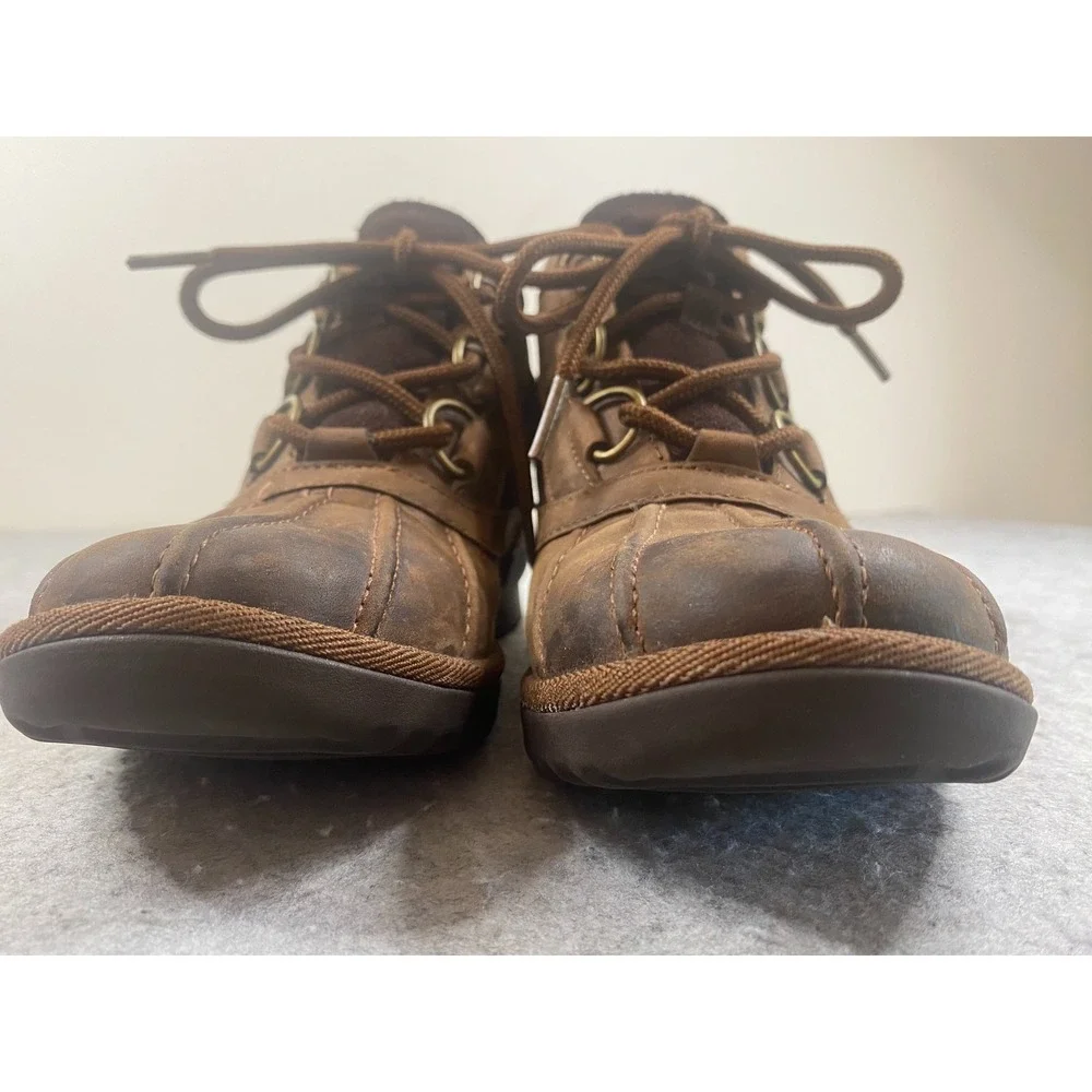 UGG‎ 'Heather' Waterproof Chestnut Brown Leather Suede Duck Boots Womens 7.5